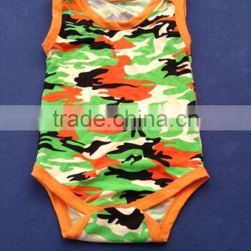 LY-145 high quality baby boutique camouflage rompers organic cotton infant jumpsuit