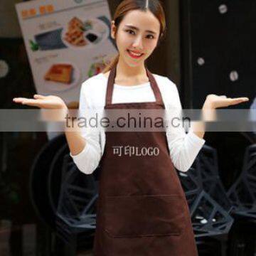 Custom Aprons Korean Solid Color Home Aprons Brown Advertising Apron Custom Printed LOGO photo-2