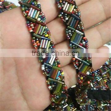 15mm DIY Craft Braided Beaded Embroidered Pearl collar Lace Ribbon