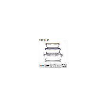 Classical Rectangle Airtight Pyrex Glass Food Containers Eco-friendly