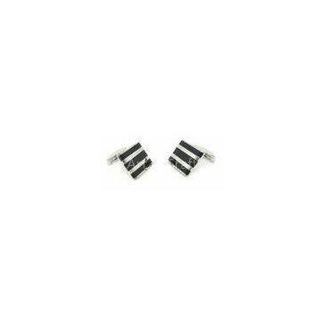 Highly polished 316L Stainless Steel Cufflinks Classic Heat Oxidation