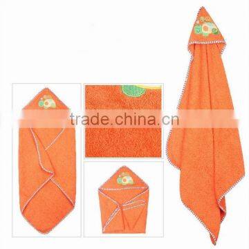 cute logo embroidery hooded terry baby towel