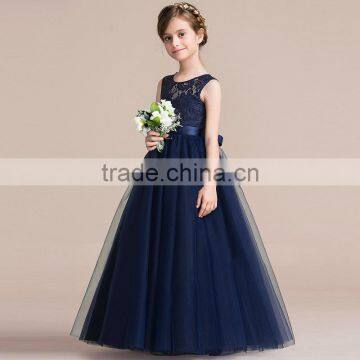 High grade western wedding flower girl latest formal children lace long dress patterns