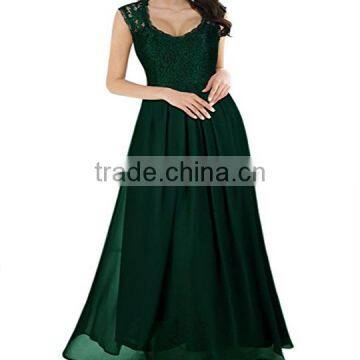 Deep- V Neck Sleeveless Vintage Maxi long party dress