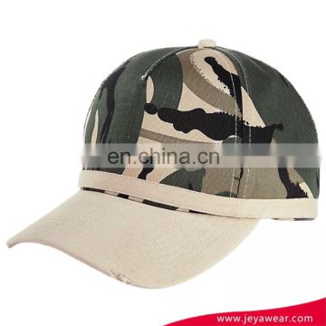 Factory Wholesale Military Baseball Cap 5 Panel Camo And Beige Baseball Cap