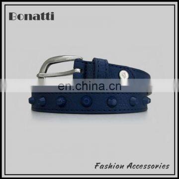 new fashion indigo embellished belt with rivet