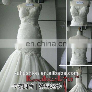 EB2203 Mermail stereoscopic flowers and bead wedding dress