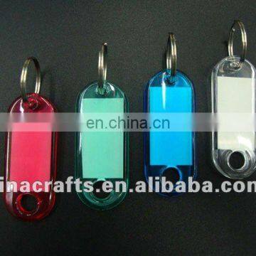 Keyring plastic luggage tag