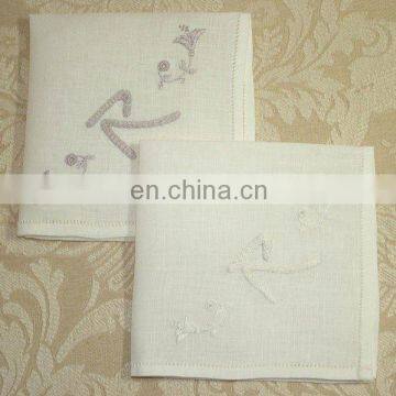 100% Cotton ladies' embroidered pure color Handkerchiefs