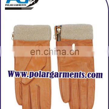 Genuine leather winter driving gloves for ladies