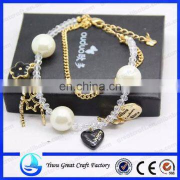 Pearl Bracelet Alloy Pendants Hand Chain Crystal Bracelet