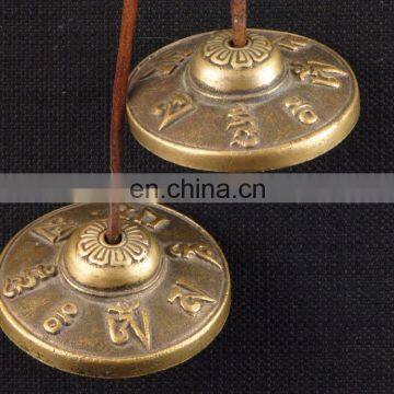 Vintage-Tibetan-Buddhist-Tingsha-Bells-Handcrafted-in-Nepal-Om-Mani-Padme-Hum Small Tibetan Tingsha Cymbals Bell Om Mani Padme photo-5