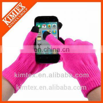 Christmas custom cheap acrylic winter touch gloves