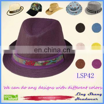 Hot Selling Newest Purple 100% Hot Selling Hat Straw Hat Paper Straw Hat LSP42