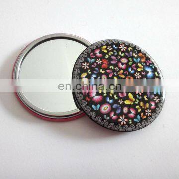 Beautiful picture mini mirror,pocket mirror,tinplate button mirror