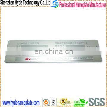 Factory price acid etched 316 stainless steel nameplate