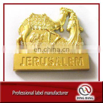 OEM Metal Crafts Custom Made Fashional Dubai Tourist Souvenir Fake Gold Metal Creative Fridge Magnet