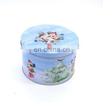 Cute Round Christmas Gift Tin Boxes,metal Tin Box for Candy/chocolate/cookies photo-2