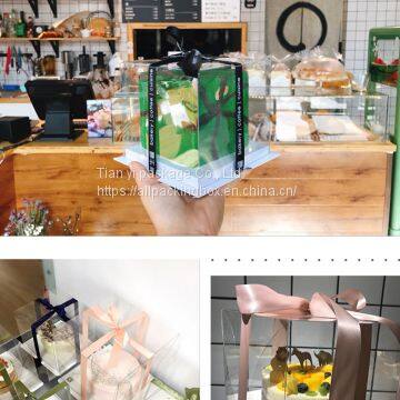 High quality cheap price custom transparent PET cake box gift box paper and clear plastic cake box