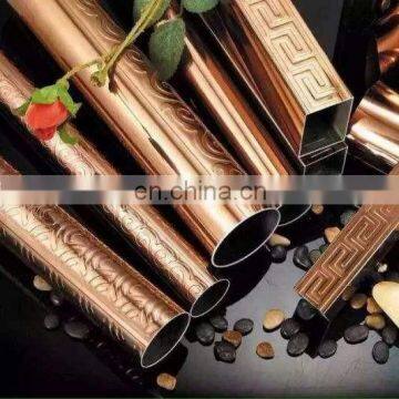 Europe type emboss 304 316 colored stainless steel tubes