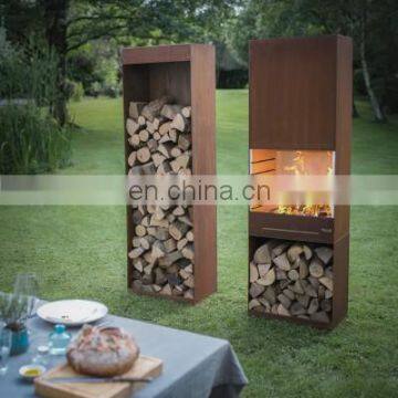 Corten Steel Outdoor Garden Fire and Stainless Steel BBQ Grills