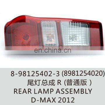 Auto parts 8-98125402-3 8981254020 Rear lamp assembly D-max 2012