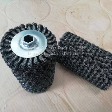 Hex-pipe Twisted Wire Wheel Brush Roll 125mm Diameter photo-2