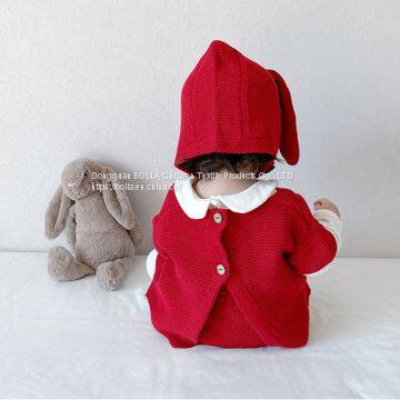 Wholesale and Retail Baby Suit Clothes Knitted Hat Pants Tops Solid Color Knitted Girl Sweater photo-4