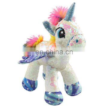 Manufacturers Custom Design Reversible Sequin Unicorn Stuffed Toy For Kids