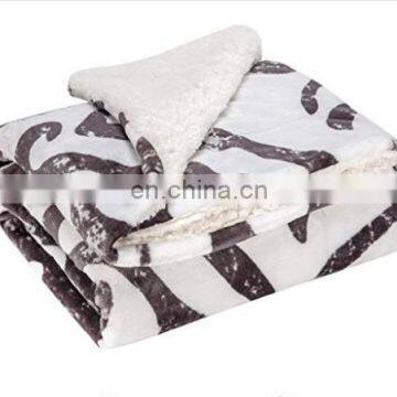 100% polyester sherpa flannel blanket two sides brushed cozy fleece throw