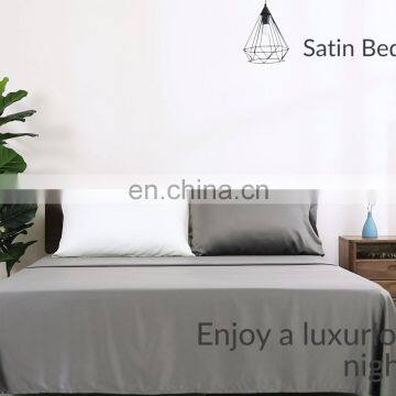 Wholesale Best Quality Gray Waterproof Material Microfiber Flat Fitted Plain Bed Sheet Set For Home