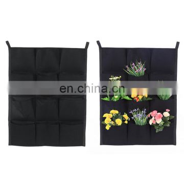 Felt pockets vertical wall hanging plant bag for Flower