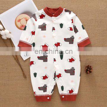 Wholesale price Christmas baby rompers set 100% cotton infant clothing soft  jumpsuit