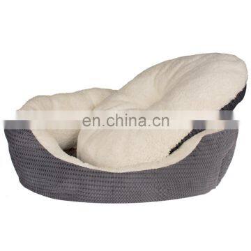 High Quality Modern Natual China Luxury Extra Large Faux Fur Hot Grey Round Cheap Small Pet Dog Cat Sofa Bed For Dog photo-4