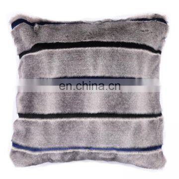 Custom Latest Design Pink Cover Fur Plush Body Car Waist Cushion /pillow Shaggy Faux Fur Cushion With Metallic Yarn photo-5