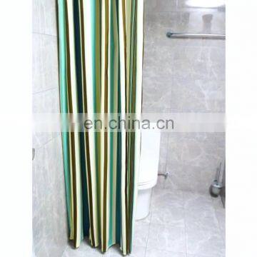 Ready Made Polyester Waterproof Printed Milti-color Stripes Fancy Bathroom Curtains For Shower