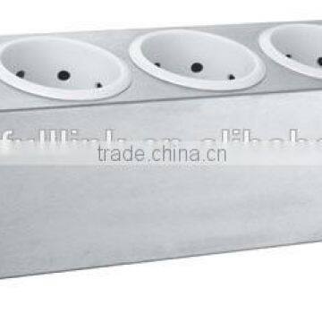 5 Compartments Single Line Plastic Stainless Steel Cutlery Holder for Hotel photo-2