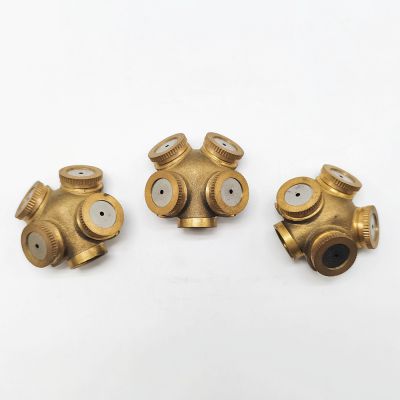 4 Hole New Brass Spray Misting Nozzle Garden Sprinklers Fitting Hose Water Connector