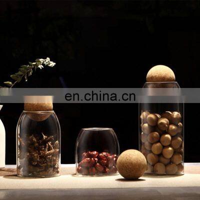 Creative Glass Storage Bottle Cork Lid Spices Sugar Coffee Container photo-2
