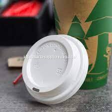 Eco friendly white pla coffee cups lids biodegradable pla cups lids