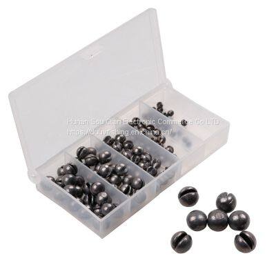 DUUV 100pcs/box Mixed Weight Fishing Open Biting Lead Round Shape Split Shot Sinker Fishing Tackle Fishing Tools 0.2G-2G