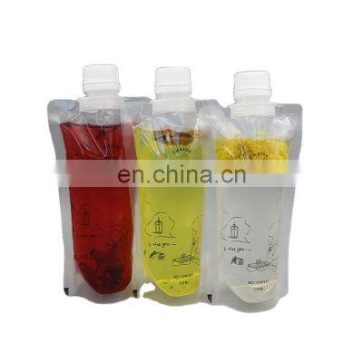 Customized Reusable Juice Drink Food Packaging Bag  Liquid Stand up