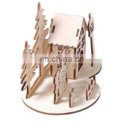 Christmas Desktop Ornaments Santa Claus Snowman House 3D Puzzle Ornaments Decoration photo-5