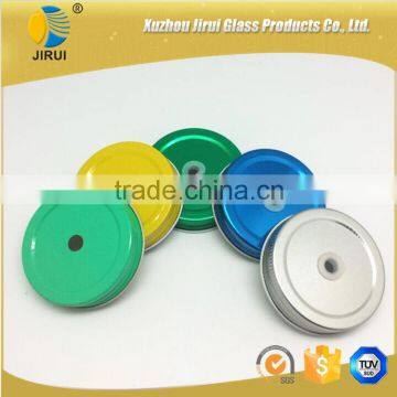 Colorful Glass Jam Jar Metal Cap photo-2