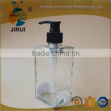 250ml Square glass bottle with pump