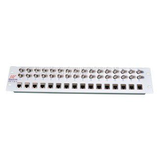 16 E1 Coax to RJ45 Front Mount Balun Panel