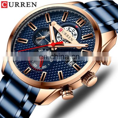 Curren 8352 Manufacturer Custom Men's Quartz Wrist Watch Steel High Quality Customize Logo Watch Face