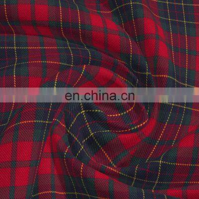 Hot Selling Red Check Design Polyester Rayon Yarn Dyed Fabric For Garments photo-2