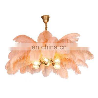 Creative Ostrich Feather Pendant Light Nordic LED Ceiling Pendant Lights For Living Room Home