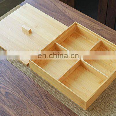 Wholesale Eco Friendly Durable Fiber Square Bamboo Storage Box With Bamboo Lid Pantry Organizer Home Storage & Organization